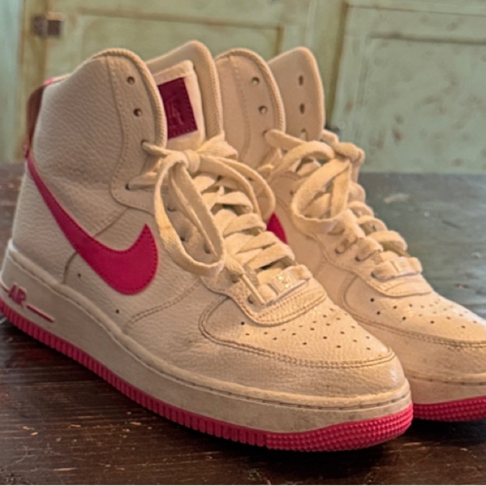 Nike High-Top Sneakers with Pink and White
